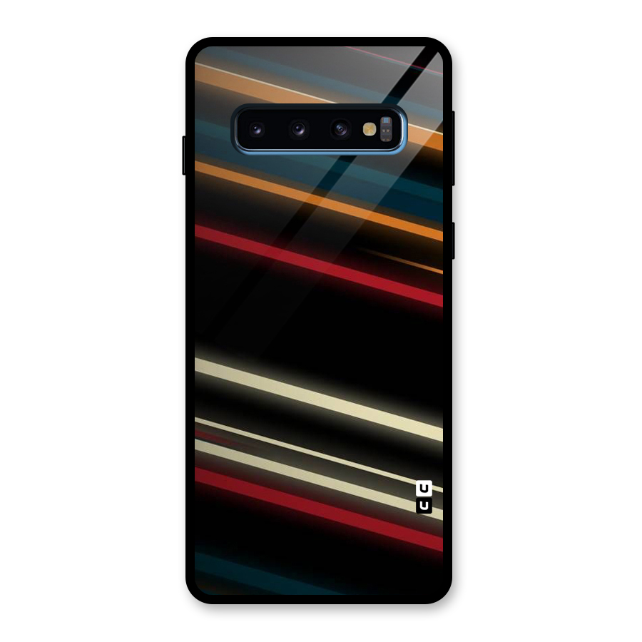 Light Diagonal Stripes Glass Back Case for Galaxy S10