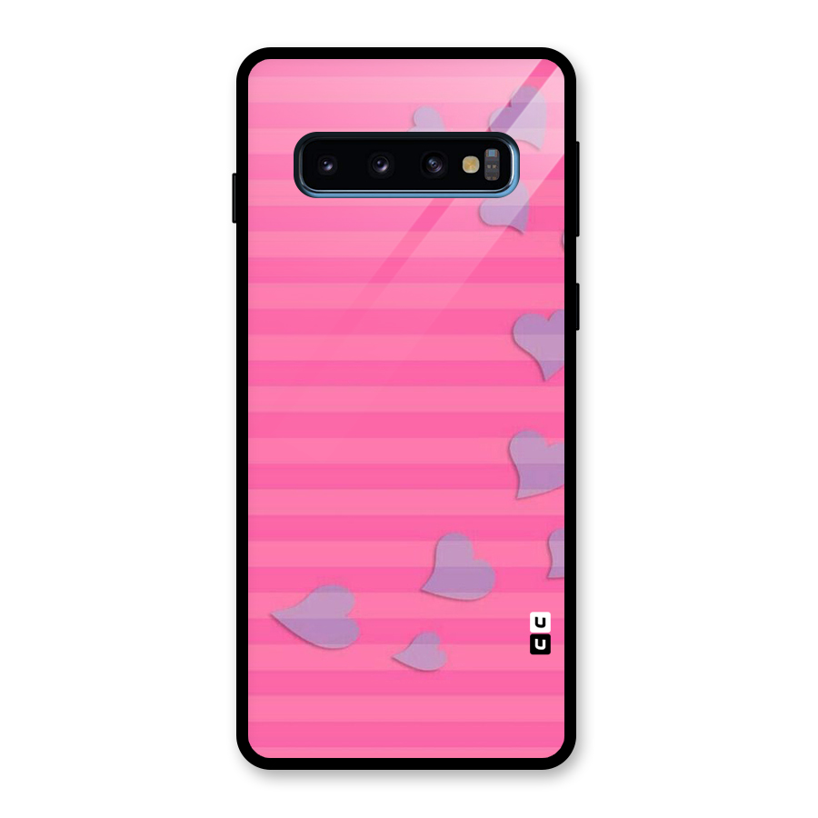 Light Heart Stripes Glass Back Case for Galaxy S10