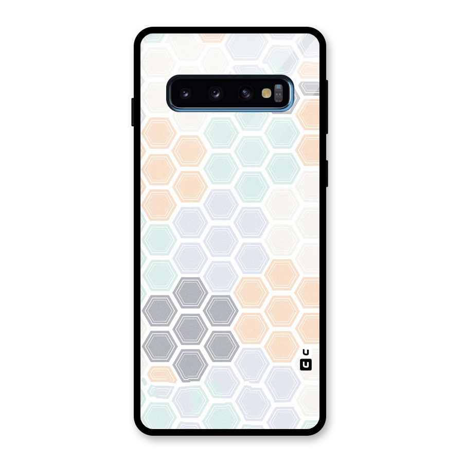 Light Hexagons Glass Back Case for Galaxy S10