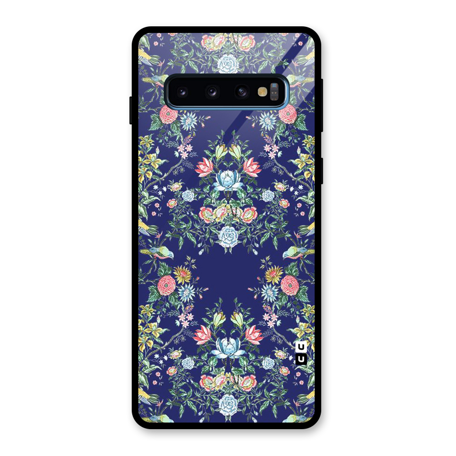 Little Flowers Pattern Glass Back Case for Galaxy S10