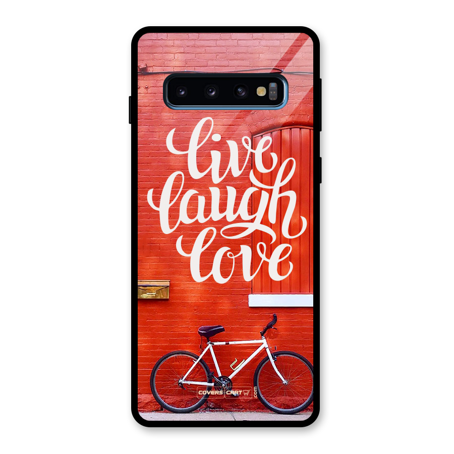 Live Laugh Love Glass Back Case for Galaxy S10