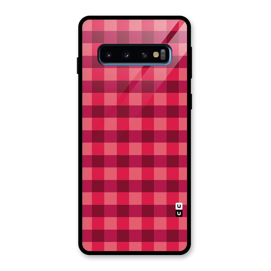 Love Checks Glass Back Case for Galaxy S10