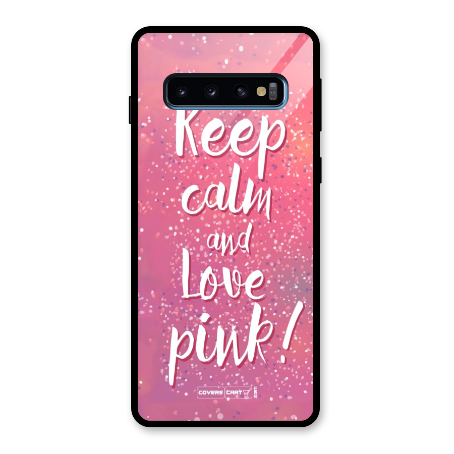 Love Pink Glass Back Case for Galaxy S10