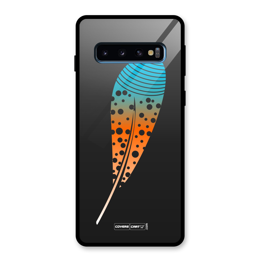 Magical Feather Glass Back Case for Galaxy S10