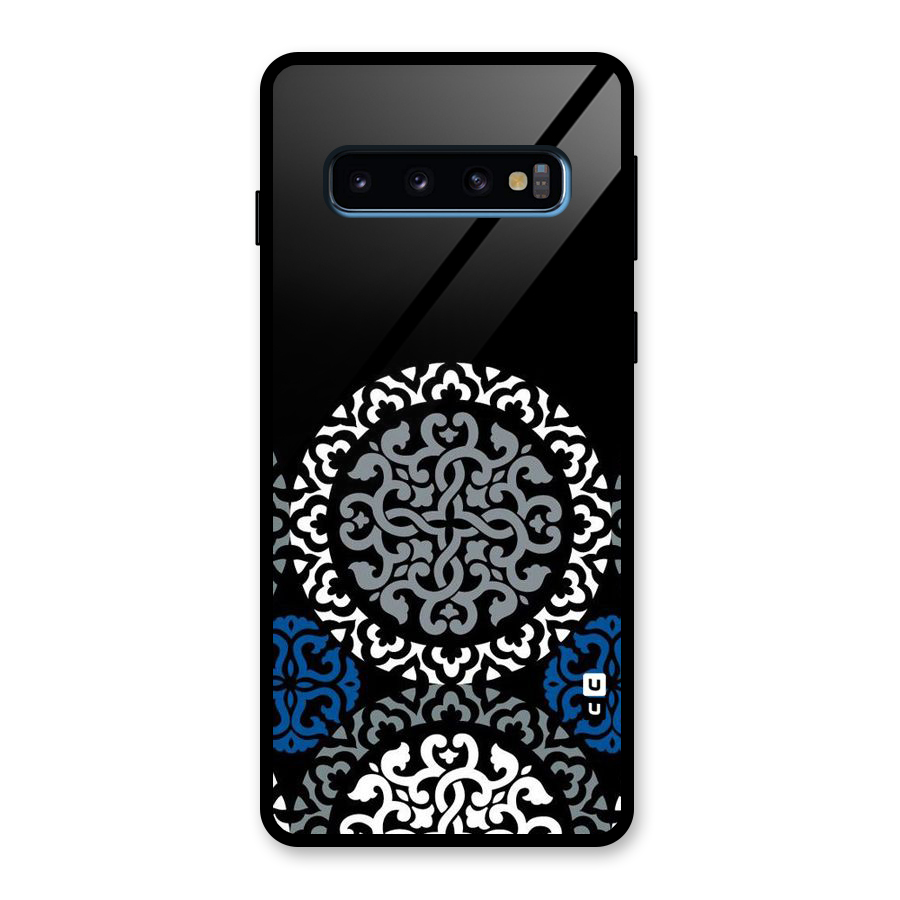 Mandala Circle Pattern Glass Back Case for Galaxy S10