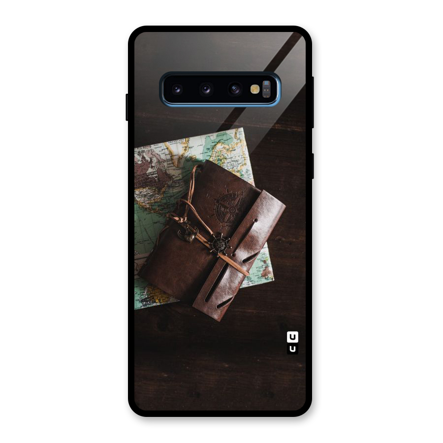 Map Journal Glass Back Case for Galaxy S10