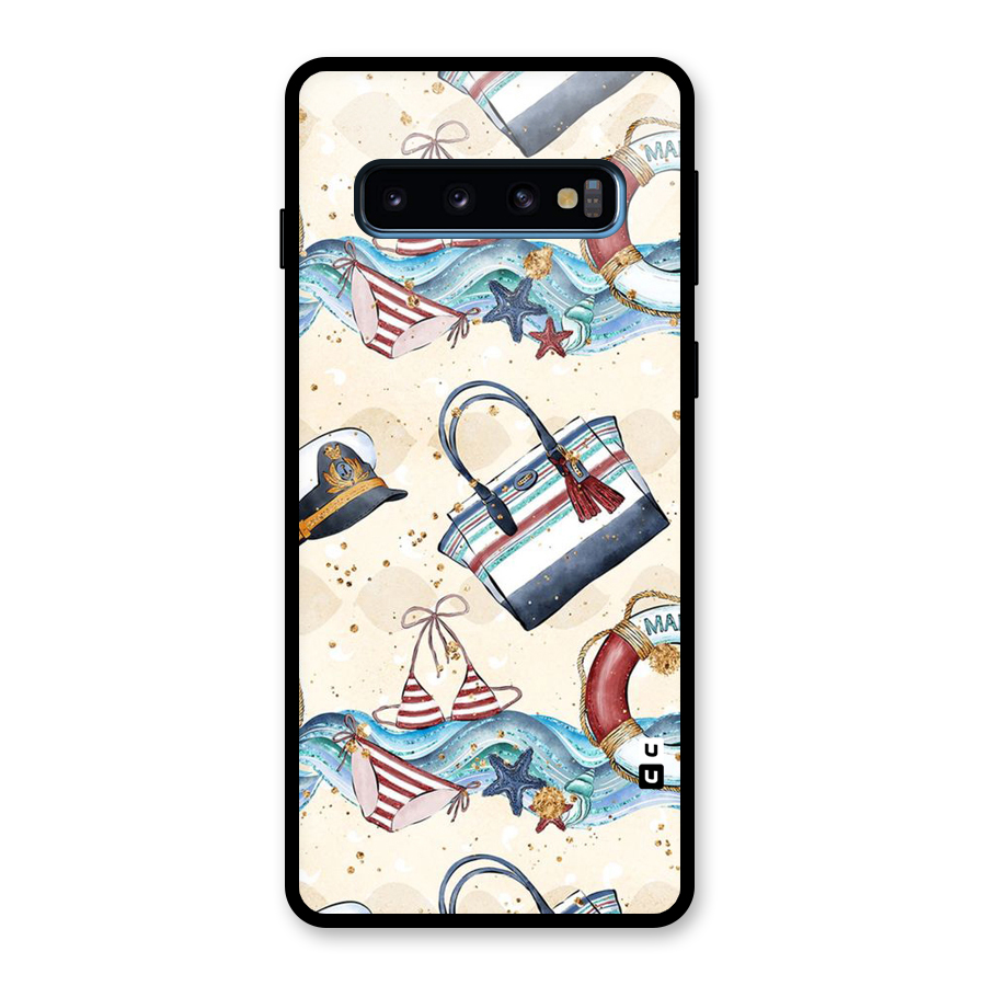Marine Bag Design Glass Back Case for Galaxy S10