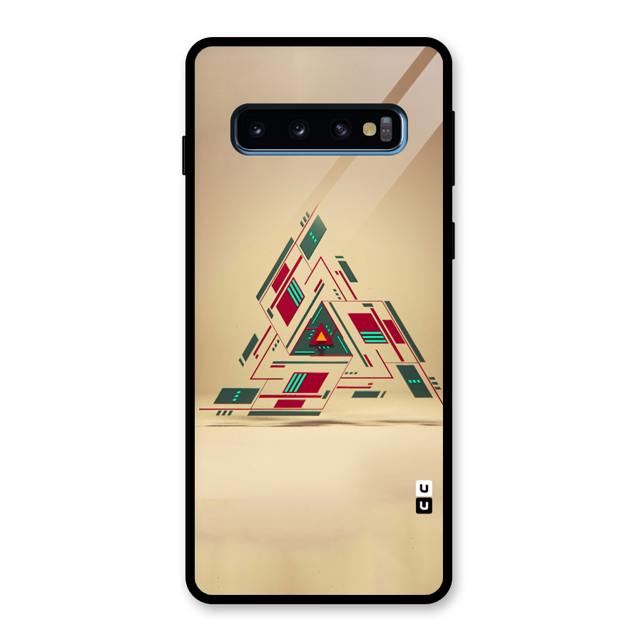 Maze Triangle Glass Back Case for Galaxy S10