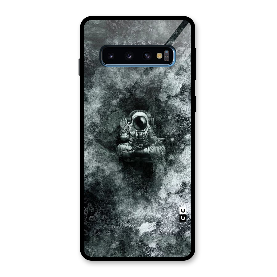 Meditating Spaceman Glass Back Case for Galaxy S10