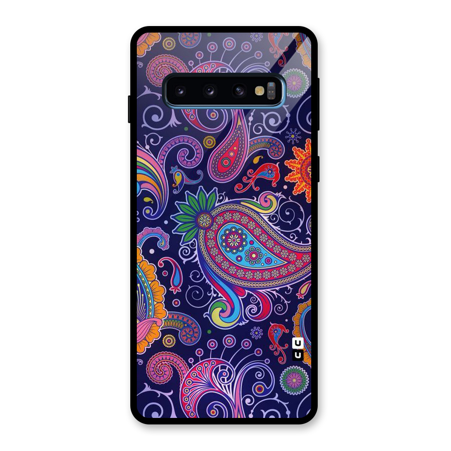 Mehendi Pattern Glass Back Case for Galaxy S10