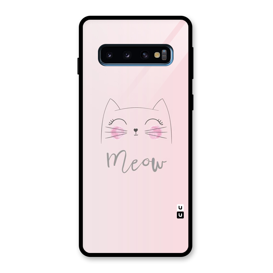 Meow Pink Glass Back Case for Galaxy S10
