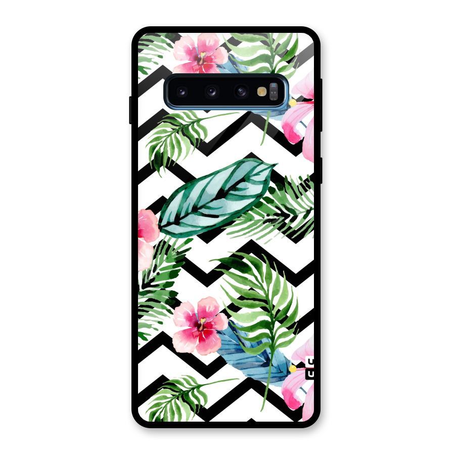 Modern Flowers Glass Back Case for Galaxy S10