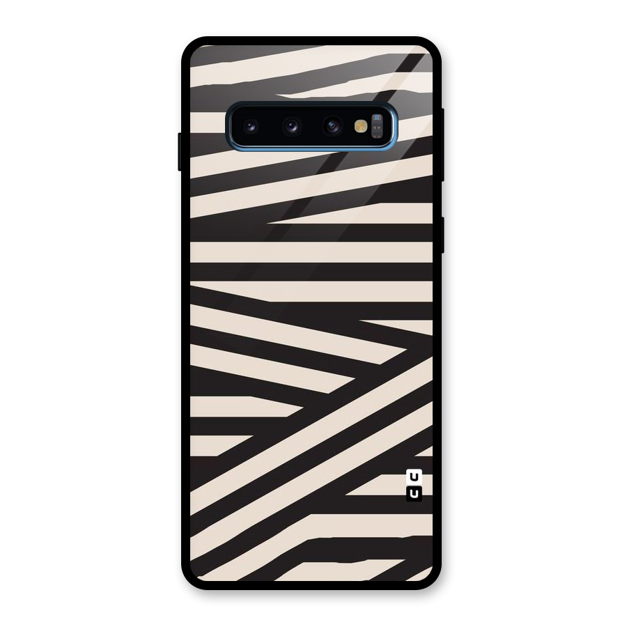 Monochrome Lines Glass Back Case for Galaxy S10