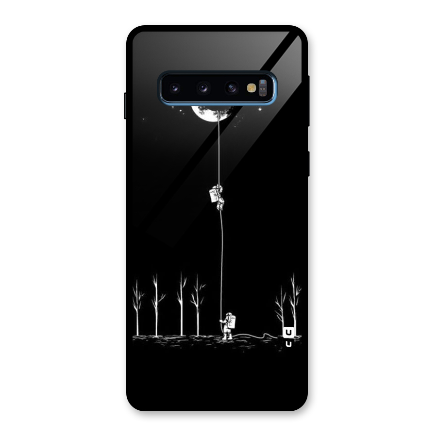 Moon Man Glass Back Case for Galaxy S10