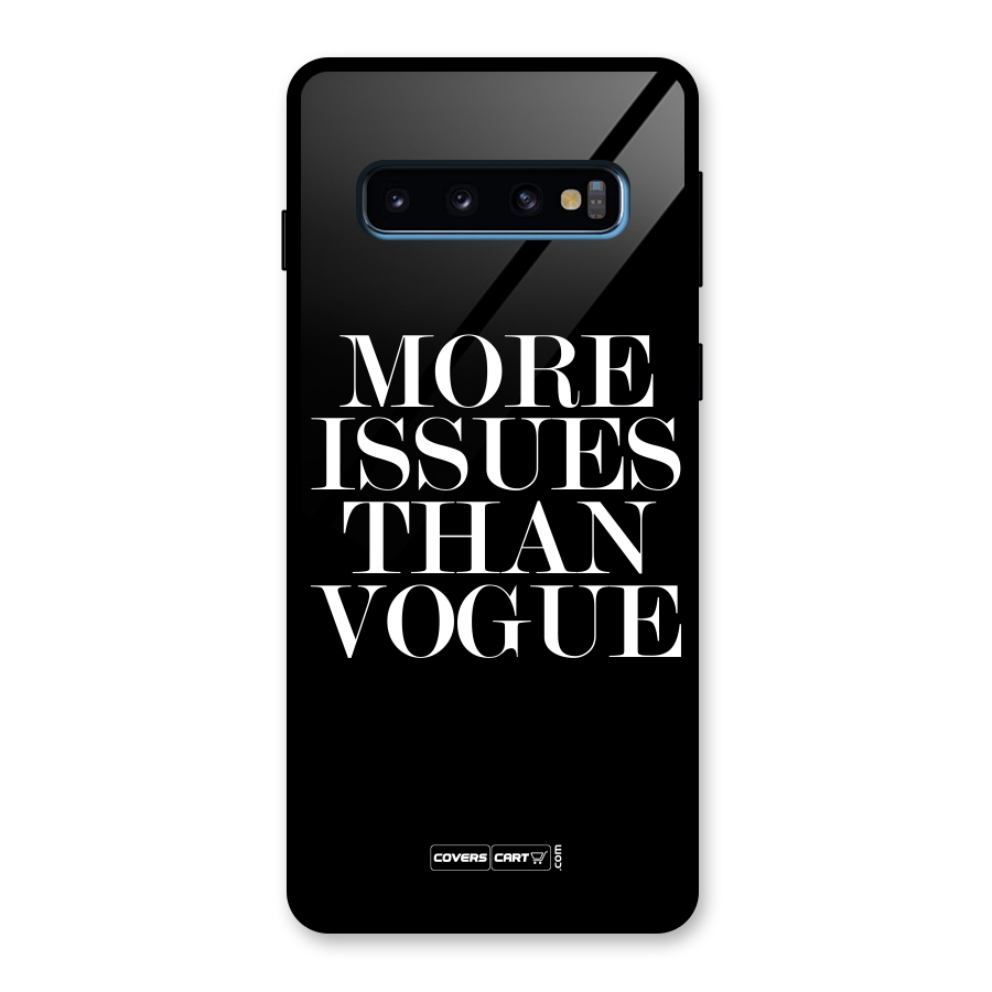 More Issues than Vogue (Black) Glass Back Case for Galaxy S10