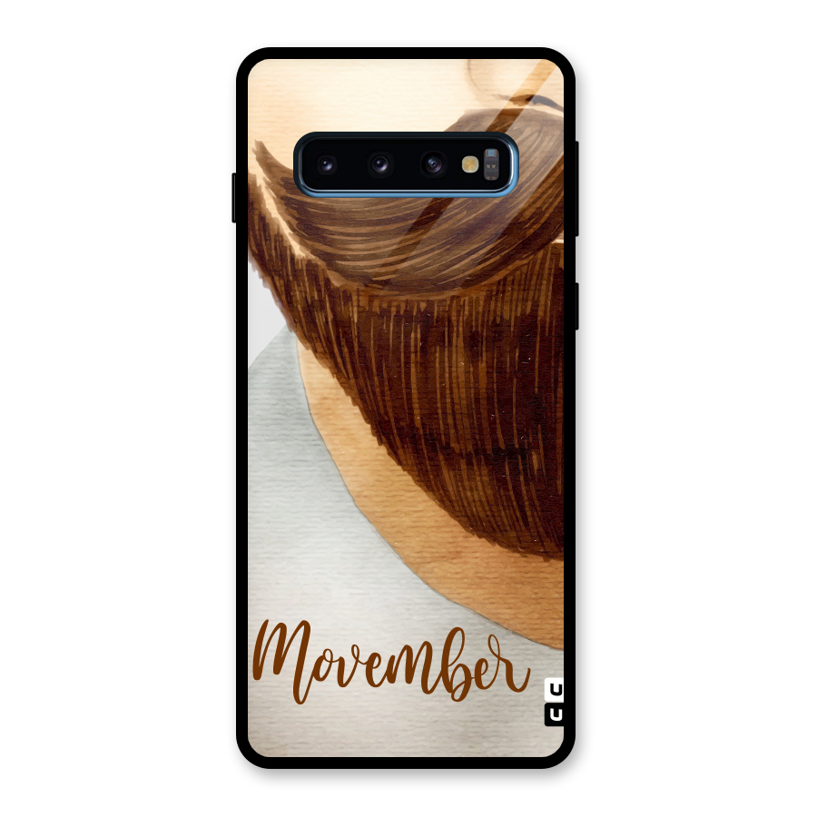 Movember Moustache Glass Back Case for Galaxy S10