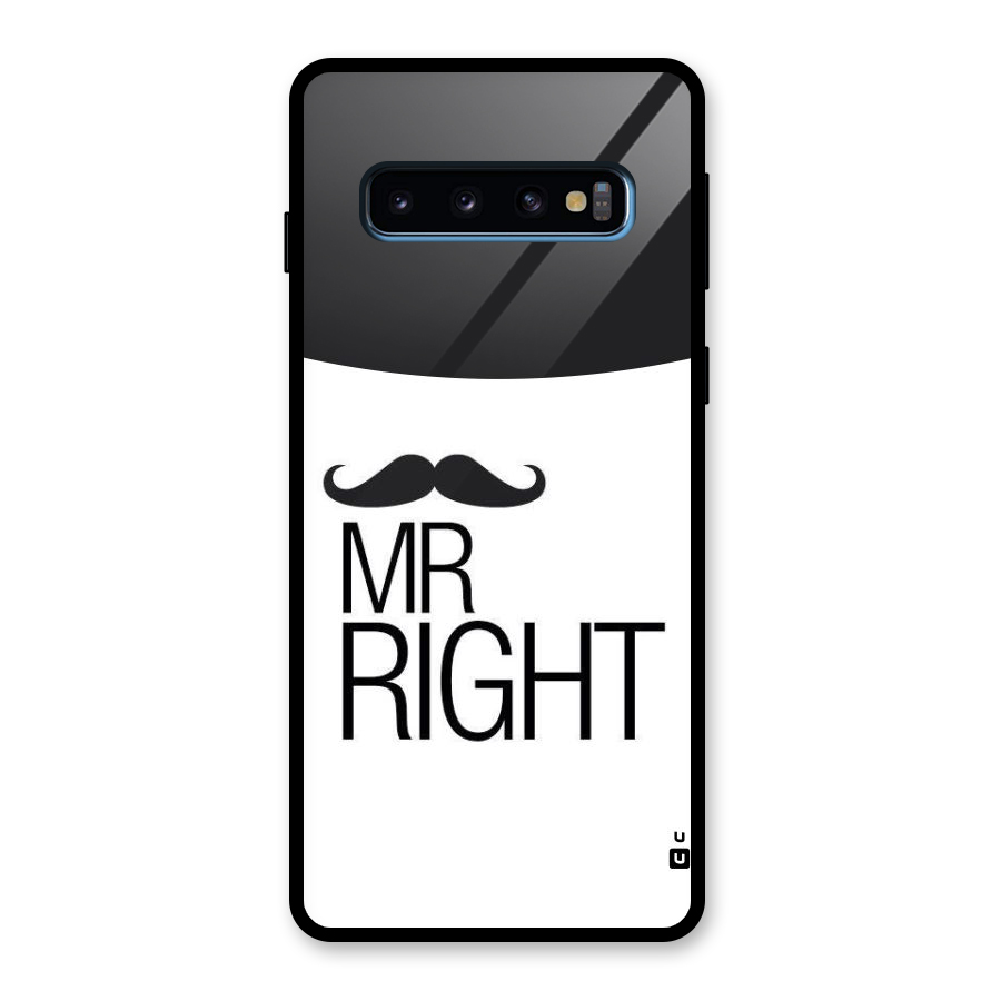 Mr. Right Moustache Glass Back Case for Galaxy S10