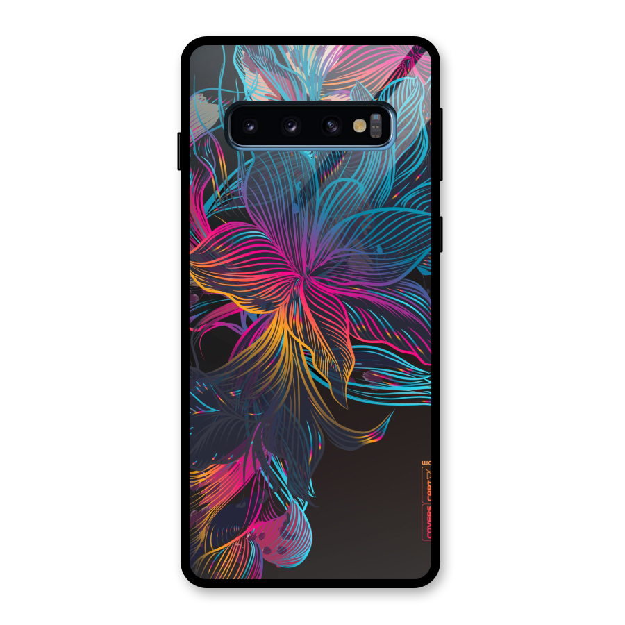 Multi-Colour Flowers Glass Back Case for Galaxy S10