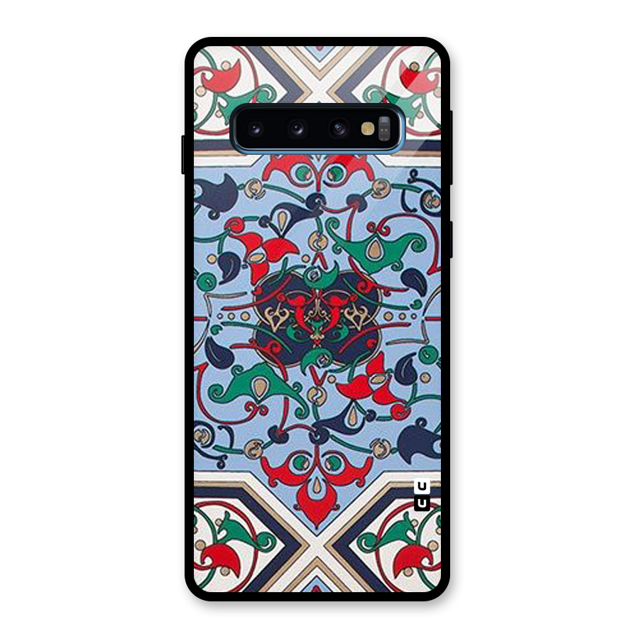 Multi Block Pattern Glass Back Case for Galaxy S10