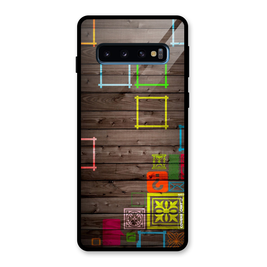 Multicolor Frame Design Glass Back Case for Galaxy S10