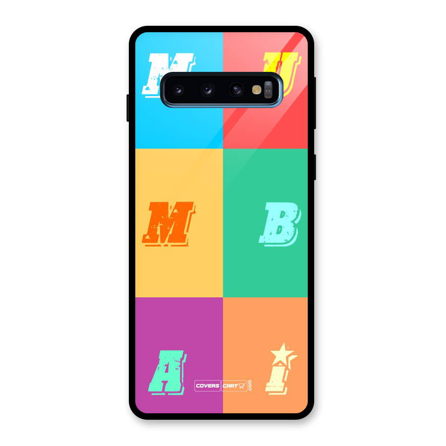 Mumbai Alphabets Glass Back Case for Galaxy S10
