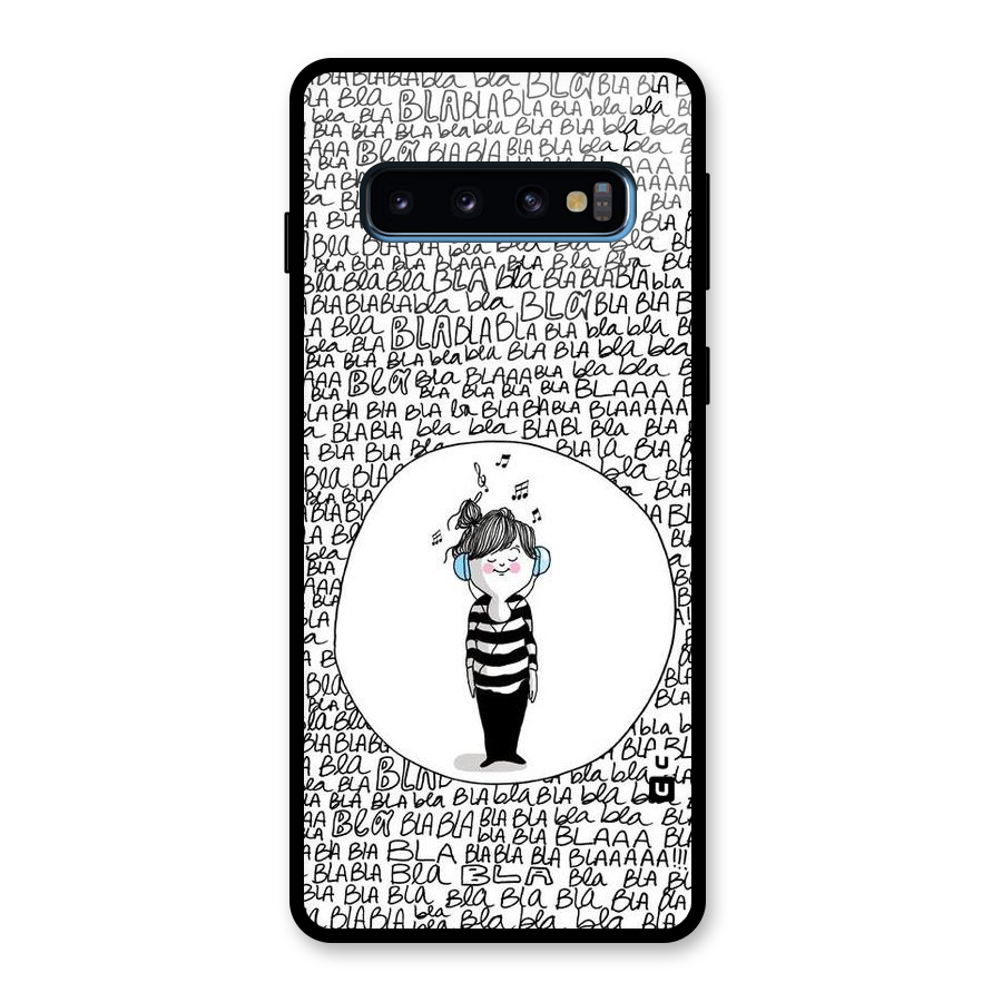 Music And Bla Bla Glass Back Case for Galaxy S10