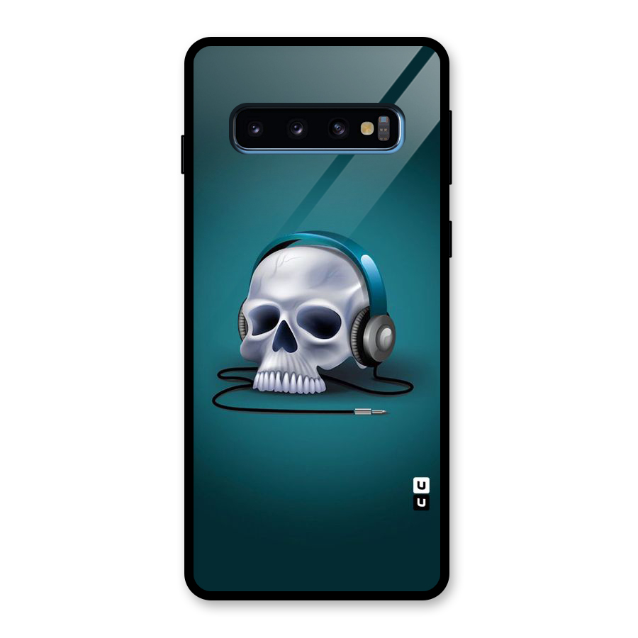 Music Skull Glass Back Case for Galaxy S10