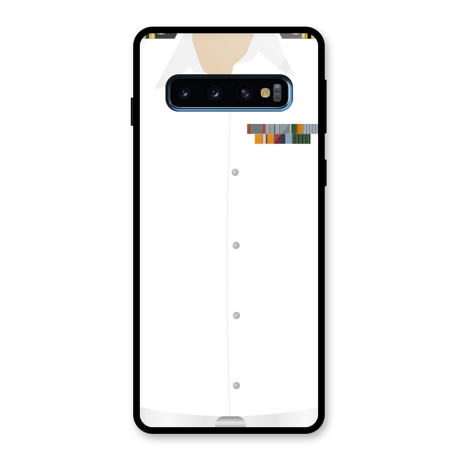 Navy Uniform Glass Back Case for Galaxy S10