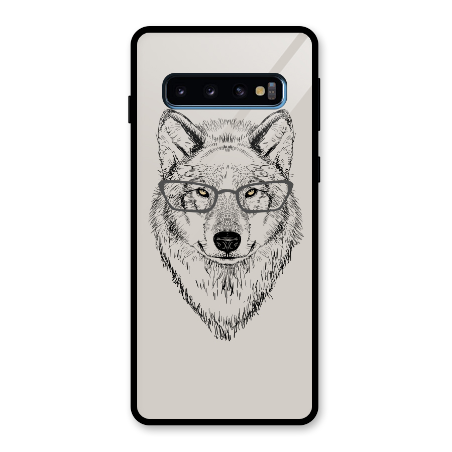 Nerdy Wolf Glass Back Case for Galaxy S10