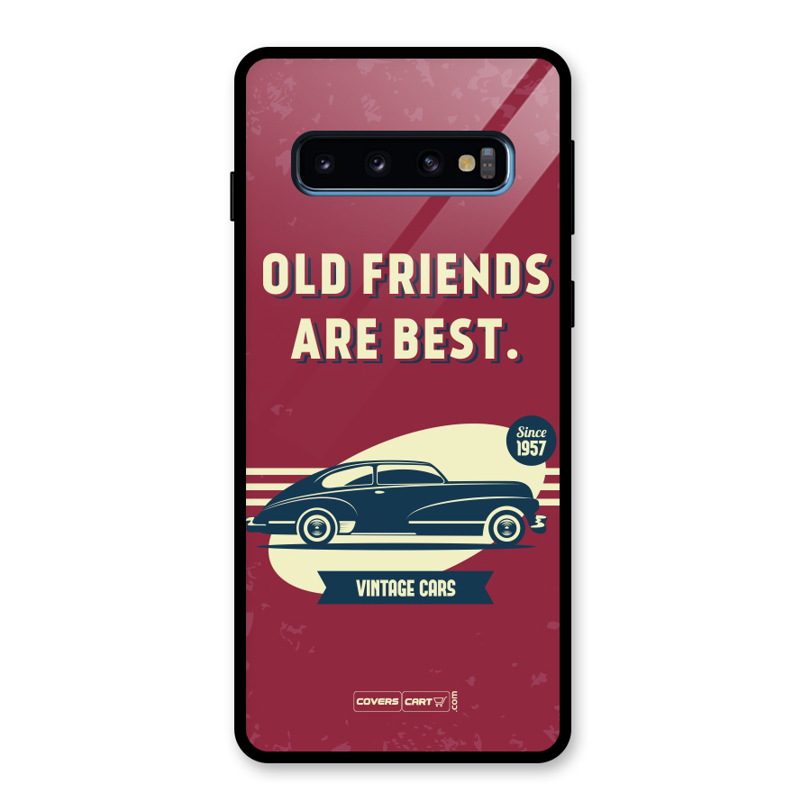 Old Friends Vintage Car Glass Back Case for Galaxy S10