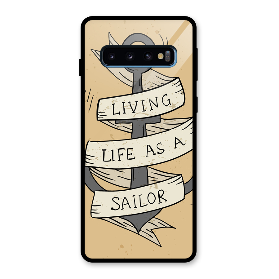Old School Anchor Glass Back Case for Galaxy S10