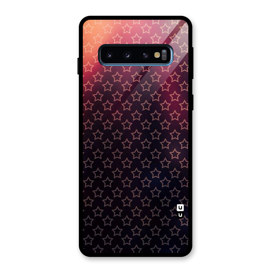 Ombre Stars Glass Back Case for Galaxy S10