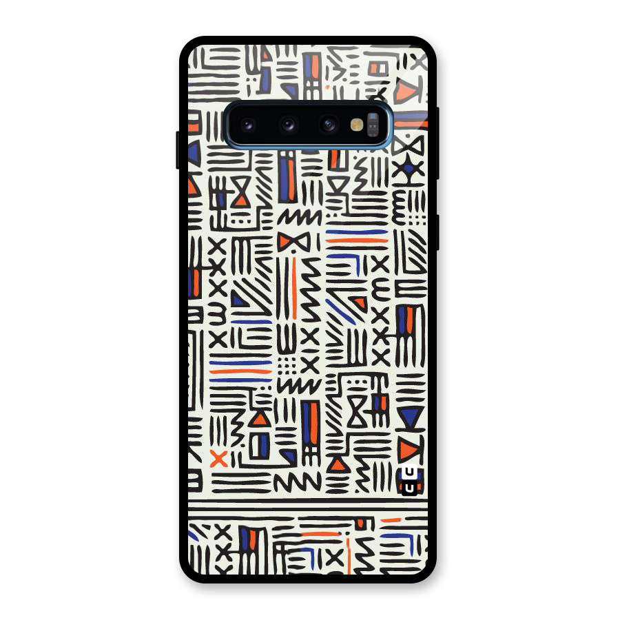 Orange Blue Number Glass Back Case for Galaxy S10