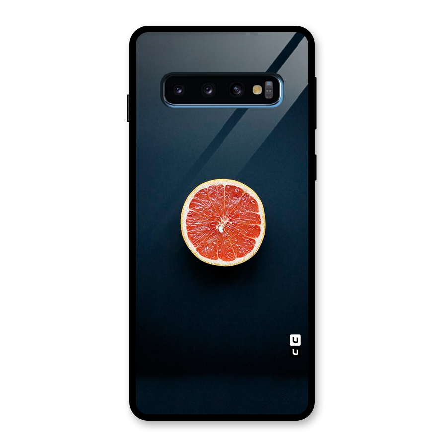 Orange Design Glass Back Case for Galaxy S10