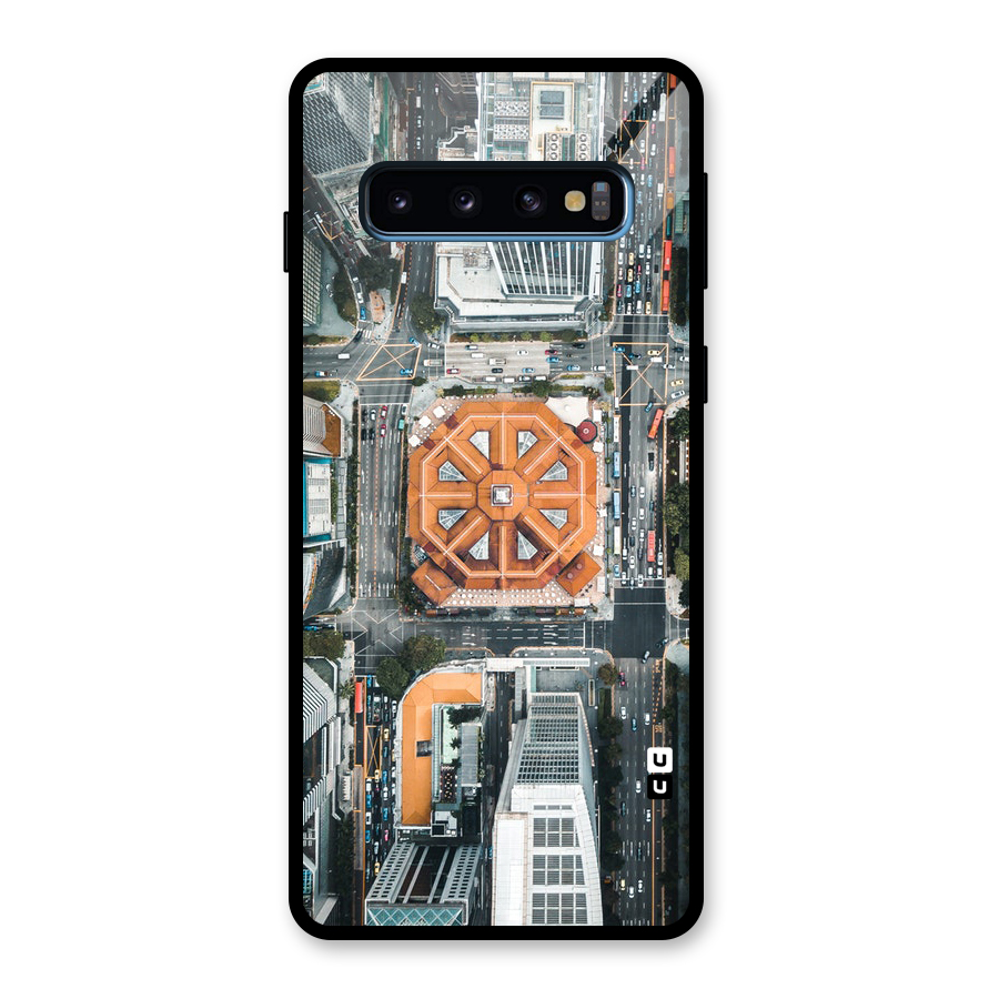 Orange Dome Glass Back Case for Galaxy S10