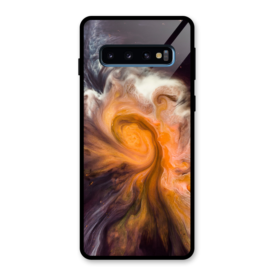Orange Fusion Glass Back Case for Galaxy S10