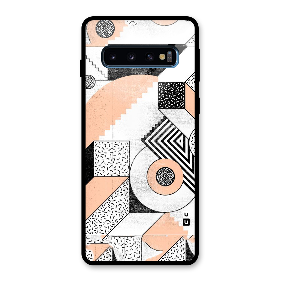 Orange Zig Zag Glass Back Case for Galaxy S10