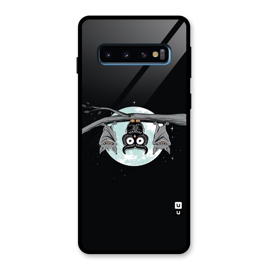 Owl Hanging Glass Back Case for Galaxy S10