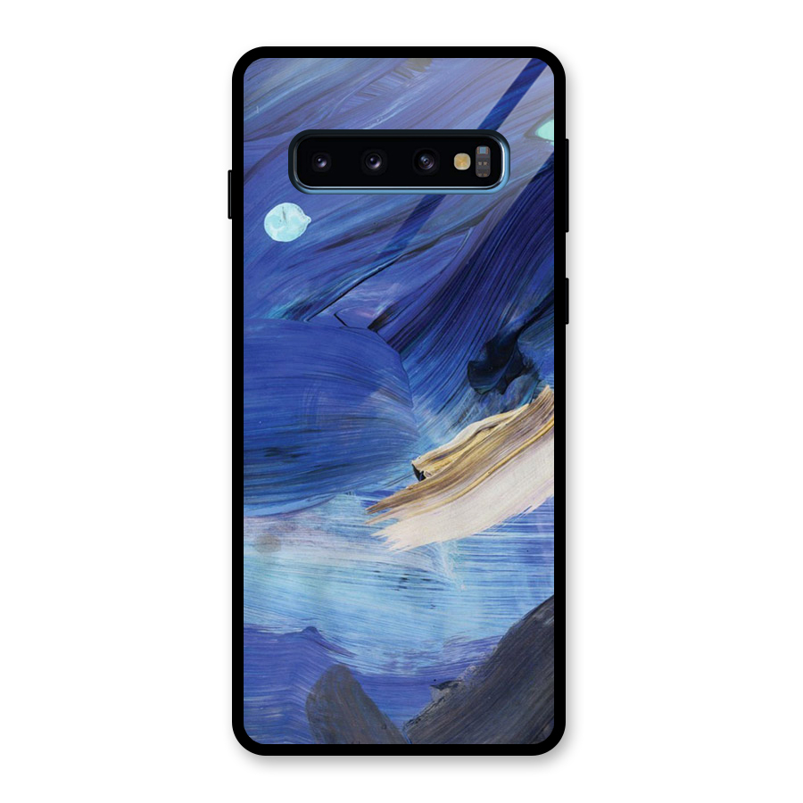 Paint Brush Strokes Glass Back Case for Galaxy S10