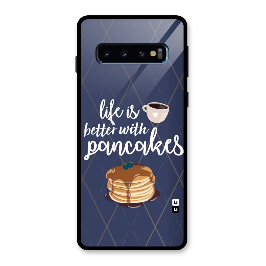 Pancake Life Glass Back Case for Galaxy S10