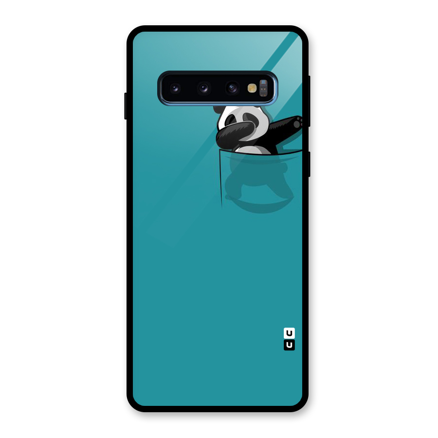 Panda Dabbing Away Glass Back Case for Galaxy S10