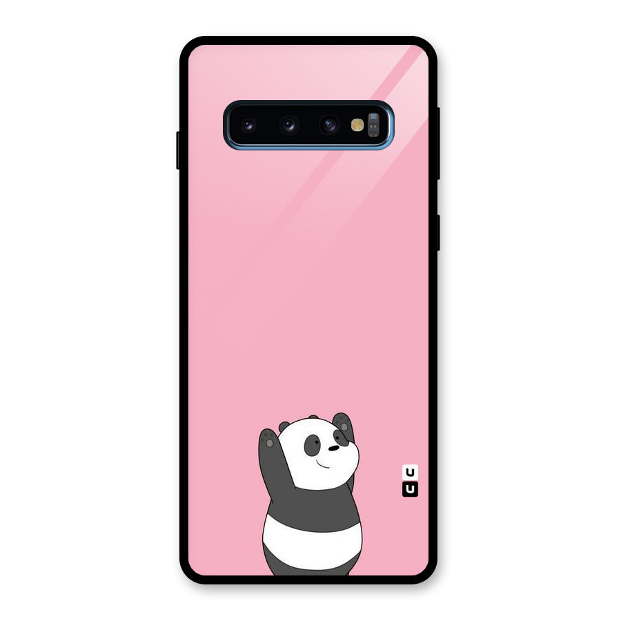Panda Handsup Glass Back Case for Galaxy S10