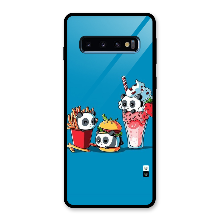 Panda Lazy Glass Back Case for Galaxy S10