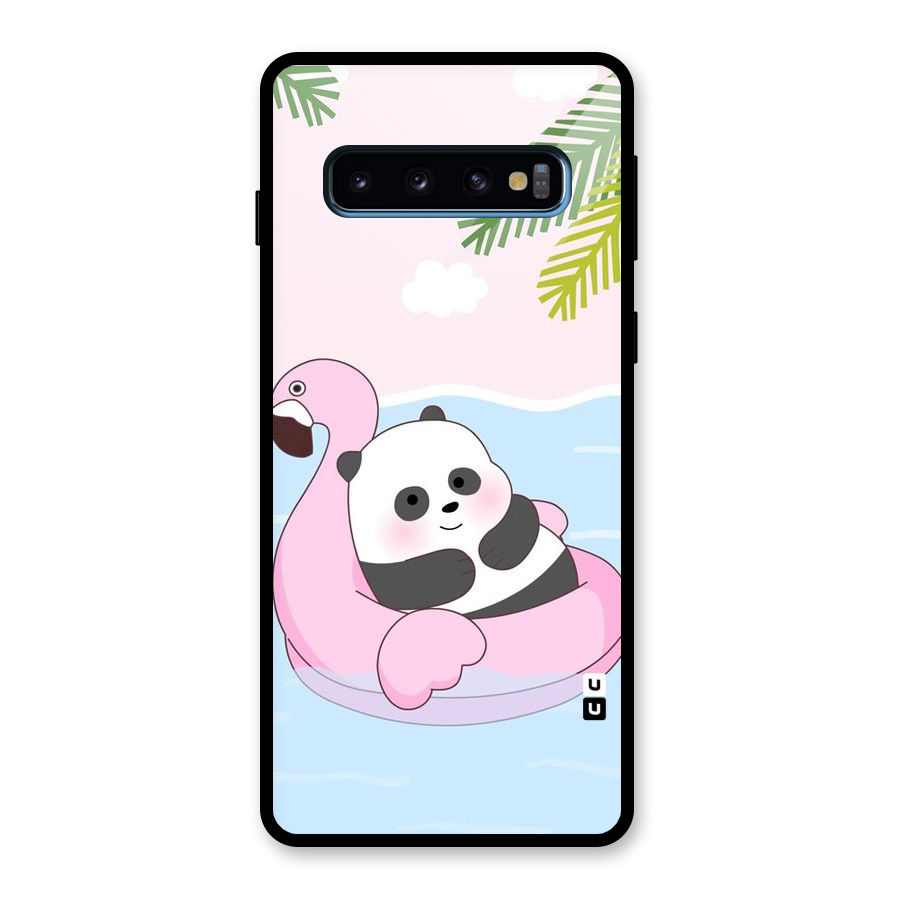 Panda Swim Glass Back Case for Galaxy S10