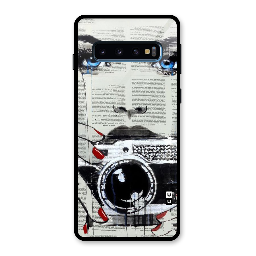 Paper Face Beauty Glass Back Case for Galaxy S10
