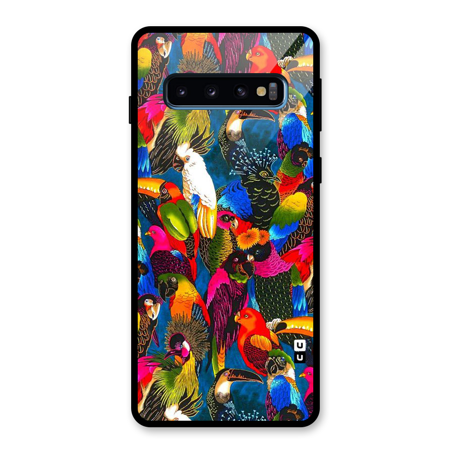Parrot Art Glass Back Case for Galaxy S10