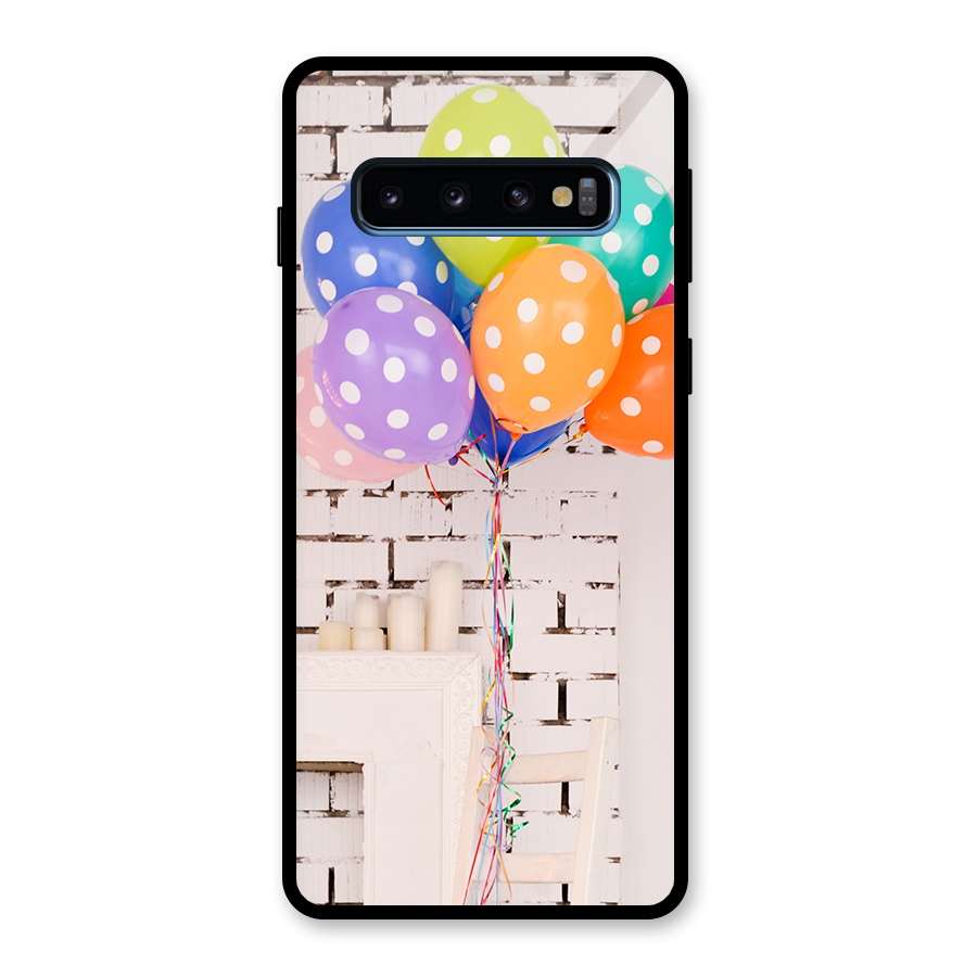 Party Balloons Glass Back Case for Galaxy S10