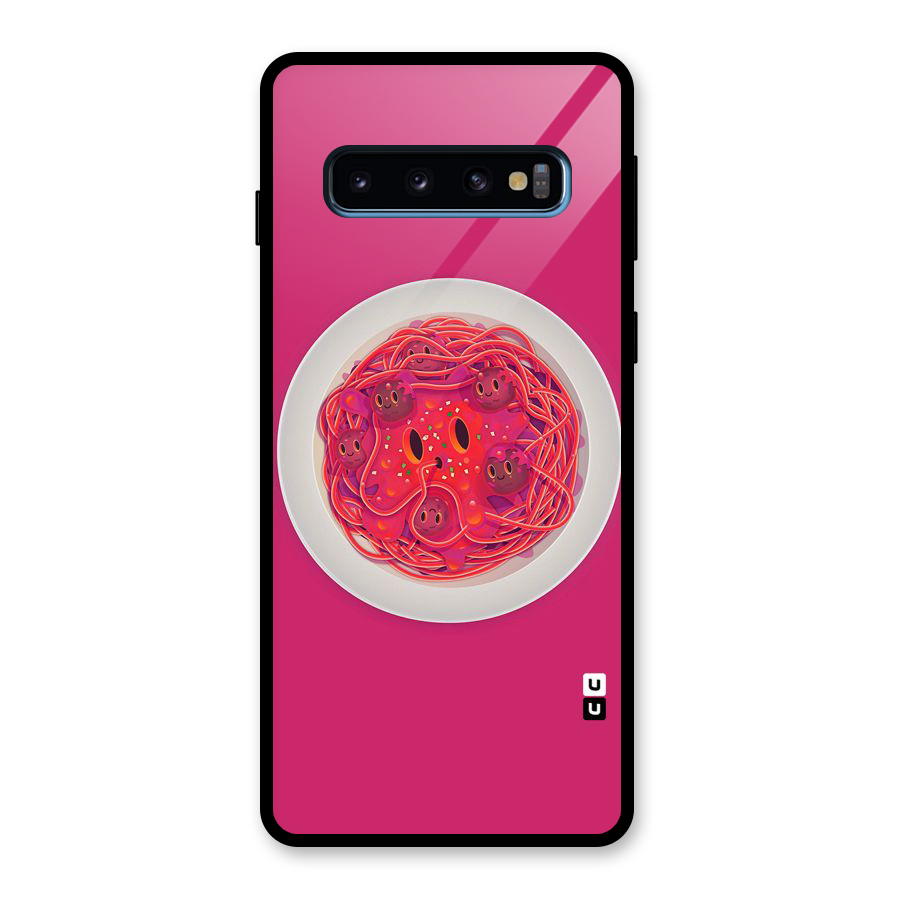Pasta Cute Glass Back Case for Galaxy S10