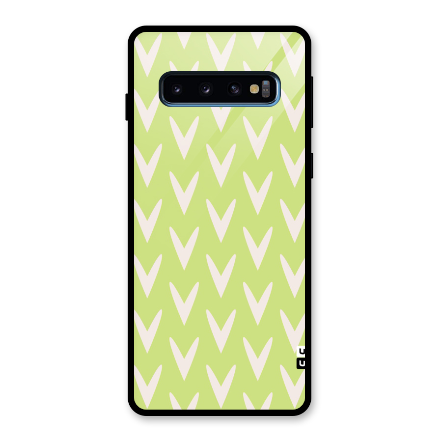 Pastel Green Grass Glass Back Case for Galaxy S10
