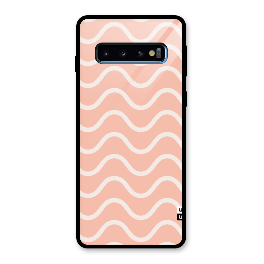 Pastel Peach Waves Glass Back Case for Galaxy S10
